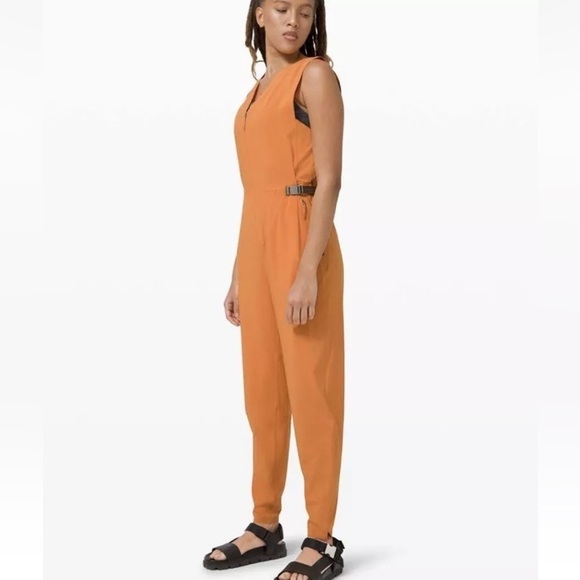 Lululemon Women's LAB Sarala Jumpsuit Orange Trut Tangerine Size MEDIUM NWT - Picture 4 of 16